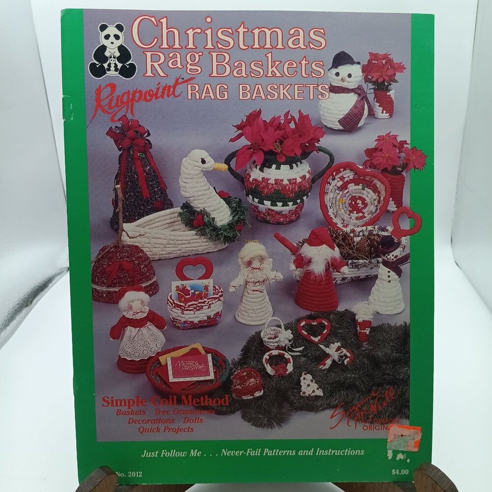 Vintage 1987 Christmas Rag Baskets Booklet By Design Originals